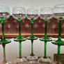 Classic Emerald Green Long Stem Wine Glasses made in France Image 3