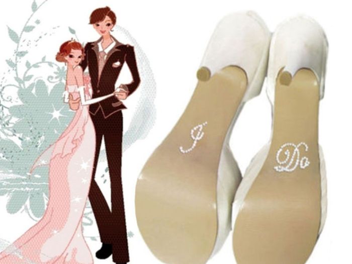 I Do" &" Me Too Bridal Groom Wedding Shoes Stickers