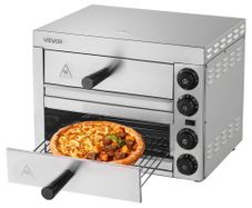 Electric Pizza Oven for Countertops, 12-inch, 1700W, with Temp Control & 0-60 Min Timer, Even Baking Technology & Easy Clean Crumb Tray