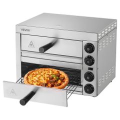 Electric Pizza Oven for Countertops, 12-inch, 1700W, with Temp Control & 0-60 Min Timer, Even Baking Technology & Easy Clean Crumb Tray