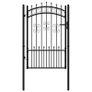 Fence Gate with Spear Top Black 103x150 cm Image 3