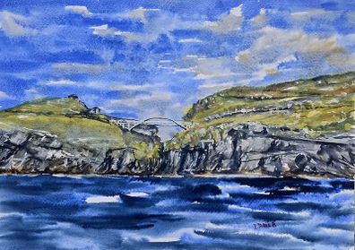 mizen head footbridge watercolour