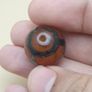 Lot of 2 Vintage Etched Carnelian Agate Beads Image 5