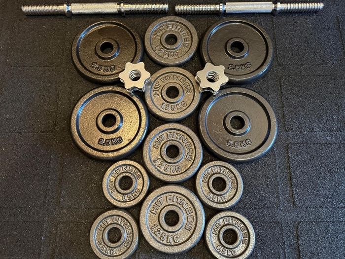 2 x 10KG Cast Iron Weight Dumbells