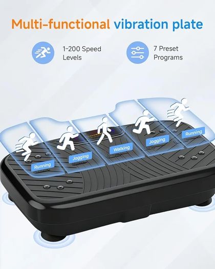 Vibration Plate Exercise Machine, Vibrating Plate for Lymphatic Drainage, Vibration Plate Fitness Equipment for Fat Burning, Adjustable Vibration Speed 1-200 Power Vibrating Plate for Home