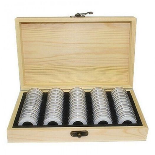 0541 50 Coin Storage Wooden Box
