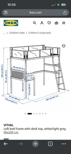 Loft bed with desk