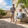 2-Seater Metal Garden Bench Weatherproof Outdoor Bench with Rust-Resistant Backrest, Geometric, up to 240 kg Image 5