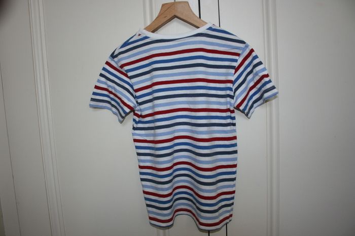 Boys Navy, Blue, Red and White Striped Short Sleeve To Age 6 - 7 Years