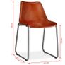 Dining Chairs 6 pcs Brown Real Leather Image 8