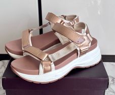 Dunnes Stores Rose Gold Platform Summer Sandals - Size 38