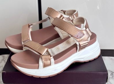 Dunnes Stores Rose Gold Platform Summer Sandals - Size 38
