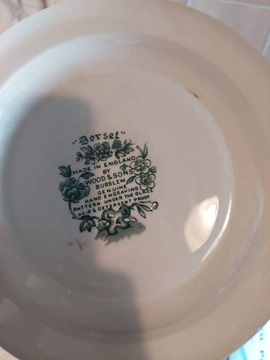 antique bowls pasta dish wood and son Dorset pattern