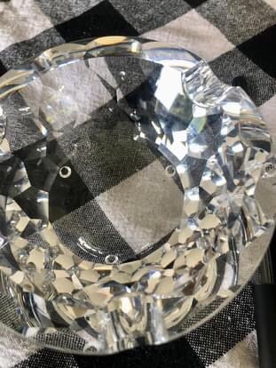 Heavy crystal ashtray