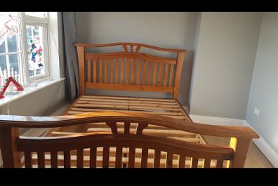 Solid Wooden King Size Sleigh Bed