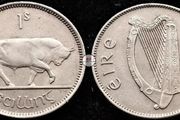 [#2188] - Ireland 1954 | Irish 1s | One Shilling | Bull | KM.14a | High Grade