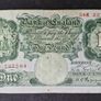 1934 Bank of England One pound 1, Peppiatt Prefix "54K" banknote Image 2