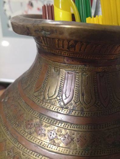 antique Indian brass lota  over