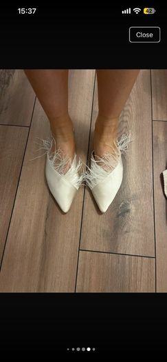 Zara Feathered Mules - Wedding Slipper