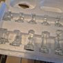 Glass Chess Set With Clear and Opaque Pieces Image 3