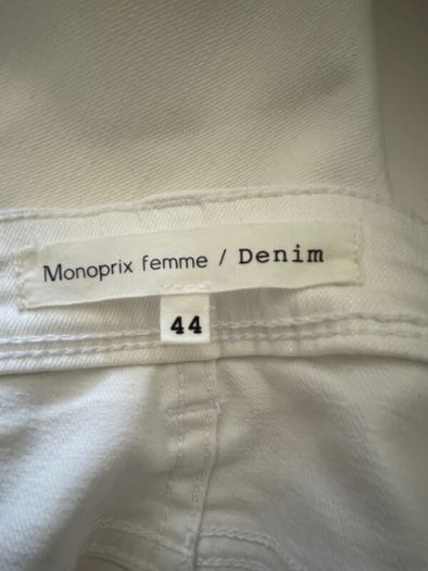 Monoprix    White Denim Jeans     Size 44      UK 16