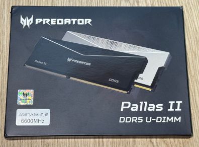 32gb (16gbx2) Ddr5 Ram Acer Predator 6600mhz Cl34