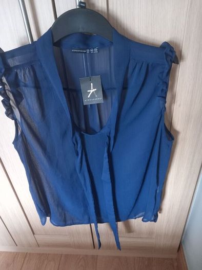 Ladies Navy Sleeveless Top