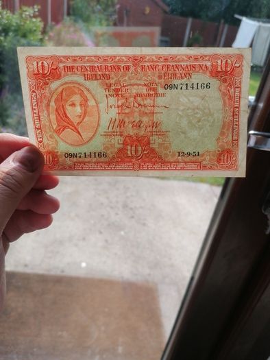 1951 Irish Ten Shilling Banknote