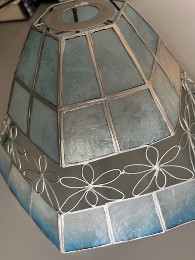 Ceiling Light Shade- Blues And Silver. In Great Condition.
