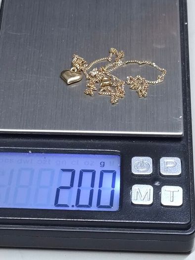 Vintage 18ct Gold Chain with Heart Pendant Hallmarked 42cm