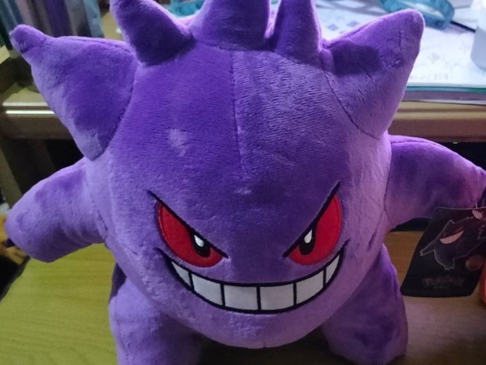Pokemon Official Gengar 22cm tag holo sticker plush stuffed toy