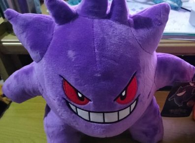 Pokemon Official Gengar 22cm tag holo sticker plush stuffed toy