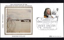 1982 Great Britain Benham Silke Cover showing  180th Anniversary of the Discovery of Port Lincoln, Australia tying 19 1/2p Admiral Blake and Triumph commemorative stamp
