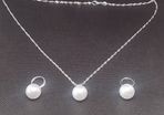 925 Sterling Silver White Pearl Pendant and Earring Set  12 Free Postage