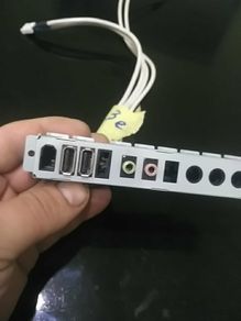 external microphone, headphone and USB connectors