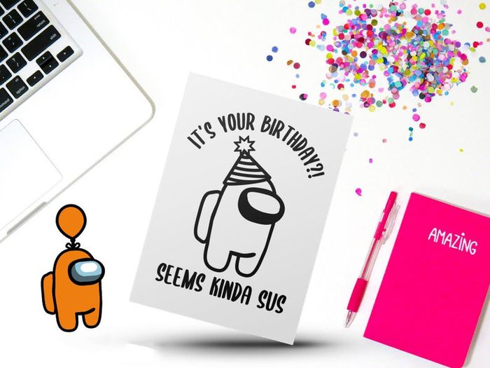 It's Your Birthday, Seems Kinda Sus, Among Us birthday t-shirt for adults and kids great gift present idea
