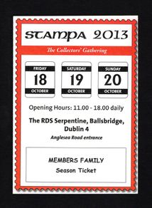 2013 Ireland Stampa members Family Season Ticket 18th-20th October 2013 at RDS Serpentine, Ballsbridge, Dublin 4