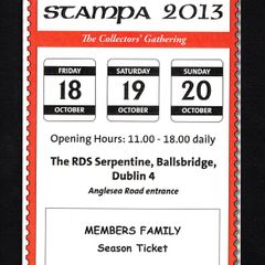 2013 Ireland Stampa members Family Season Ticket 18th-20th October 2013 at RDS Serpentine, Ballsbridge, Dublin 4