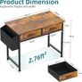 Computer Office Desk for Small Space with Fabric Drawers, Home Office Desk for Bedroom with Side Pocket and Hook, 80CM Brown Kids Desks, Writing Desks, Study Table and Work Table  Brown Image 6