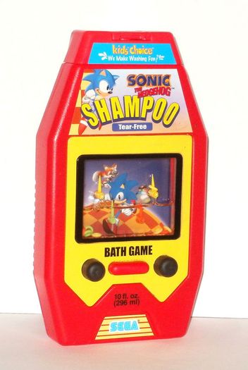 Sonic The Hedgehog Sega 1998 Rare Usa Promo Bath Toy Game Shampoo Bottle Full