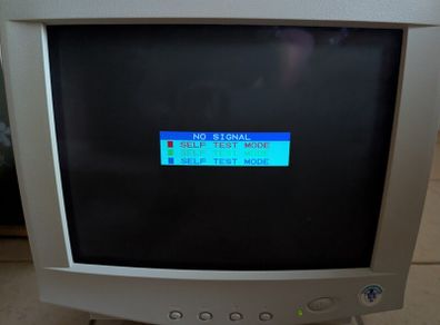 PC CRT monitor and speakers