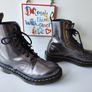Dr martens 1460 8 hole chrome metallic lace up ankle patent boots UK5 EU38 US7 Image 4