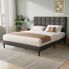 King Bed Frame, Headboard, Memory foam Mattress and pillows