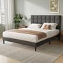 King Bed Frame, Easy Assembly, Sturdy Wooden Slat Support Image 6