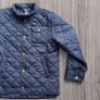 Polo Ralph Lauren  Navy Quilted Barn Jacket Gold Snap Buttons/with signature red pony logo. Image 2
