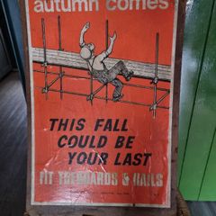 VERY RARE original Vintage Health and Safety poster.