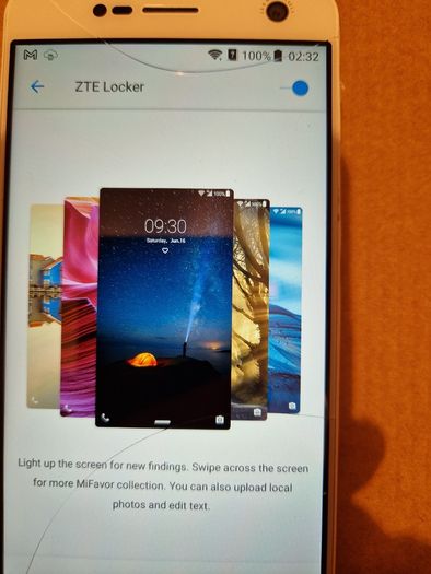 ZTE BLADE V8, 3GB Ram, 32 GB HDD, excellent Battery, 2 cracks on screen, doesn't affect operation