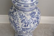 Blue and white ceramic ginger jar