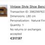 Vintage Style Shoe Bench Image 4