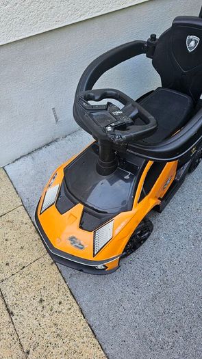 Lamborghini Car 2-in-1 Push-Along Ride On Orange